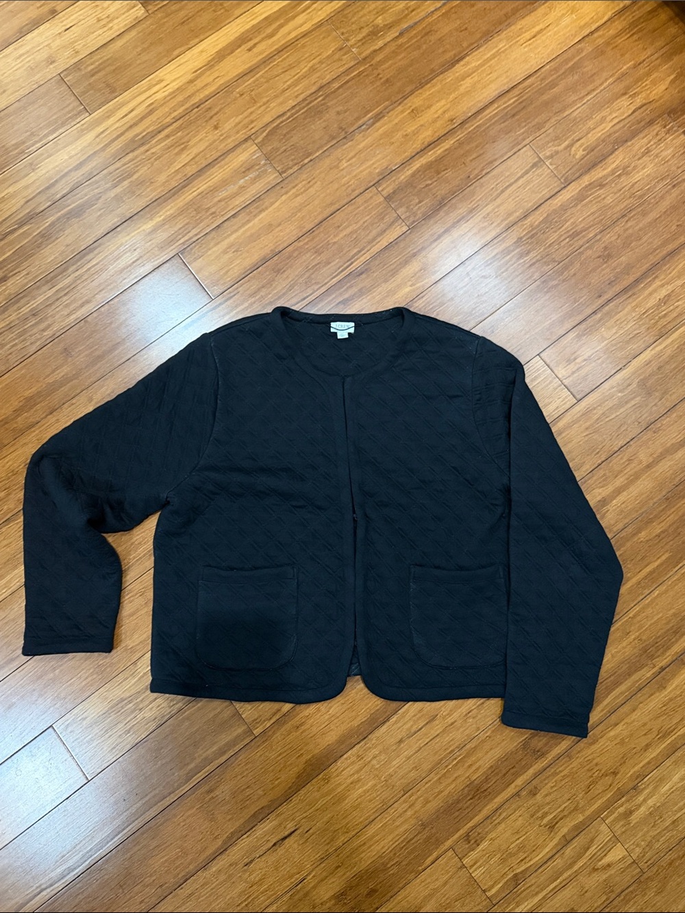 J. Crew Black Quilted Jacket Xl